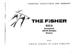 Operating Instructions For Fisher 800 B. Fixed Price $12.49.