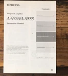 Onkyo A-9755 A-9555 Amplifier Owner / User Manual *original*. Fixed Price $19.97.