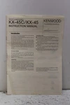 Kenwood KX-45C/KX-45 Cassette Tape Deck Instruction Manual *original*. Fixed Price $8.26.
