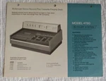 1970'S Wollensak Model 4780 Cassette Deck In-store Sales Brochure Spec Sheet. Fixed Price $16.50.
