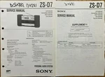 Sony ZS-D7 Personal Audio System Original Service Repair Manual. Fixed Price $19.94.