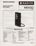 Sanyo M5430 Microcassette Recorder Service Manual. Fixed Price $13.00.
