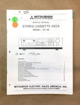 Mitsubishi DT-35 Cassette / Tape Deck Service Manual *original*. Fixed Price $19.97.