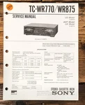 Sony TC-WR770 TC-WR875 Cassette Service Manual *original*. Fixed Price $14.97.
