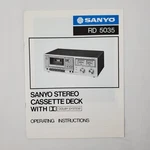 Vintage Sanyo Stereo Cassette Deck Rd 5350 Operating Instruction Manual Original. Fixed Price $17.99.
