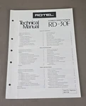 Rotel Stereo Cassette Deck RD-30 F Technical Manual D-4168. Fixed Price $64.95.