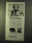 1970 Hitachi Cassette Tape Player Ad TRQ-206, TRQ-280. Fixed Price $17.99.