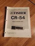 Fisher Cr 54 Cassette Deck Service Manual. Fixed Price $18.88.