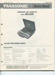 Vintage Panasonic Service Manual- Model RQ-229S Tape Recorder- Cassette. Fixed Price $8.99.