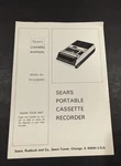 Sears Portable Cassette Recorder 934-21680800 Instruction Manual. Fixed Price $5.70.