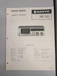 Sanyo Rd S21 Cassette Tape Deck Service Manual D-5303. Fixed Price $64.95.