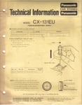 Panasonic Service Manual For CX-131EU. Fixed Price $22.99.