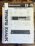 Kenwood KX-70 Cassette Service Manual *original*. Fixed Price $14.97.