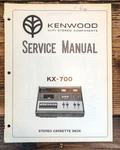 Kenwood KX-700 Cassette Service Manual *original*. Fixed Price $29.97.