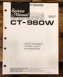 Pioneer CT-980W Cassette Service Manual *original*. Fixed Price $14.97.