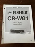 Fisher CR-W81 Stereo Double Cassette Deck Service Manual Oem Vintage Diagrams. Fixed Price $12.99.