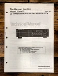 Harman Kardon TD4400 TD-4400 Cassette Service Manual *original*. Fixed Price $24.97.