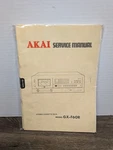 Akai GX-F60R Quick Reverse Stereo Cassette Deck Service Manual Vintage Original. Fixed Price $17.99.