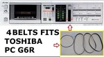 Fits Toshiba Pc G6R Single Tape Deck (4 New Belts) U.s. Shipping!. Fixed Price $15.40.