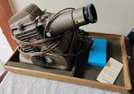 Golde 300-P-1042 Blower Cooled Vintage Slide Projector W/ Case, & Accessories. Fixed Price $45.00.