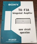 Sony TA-F3A Integrated Amplifier New Circuit Operations-oem. Fixed Price $10.00.