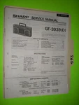 Sharp GF-3939 D Service Manual Original Repair Book Stereo Tape Player Boombox. Fixed Price $19.98.