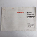Sharp VC-481U Video Cassette Recorder Owner's Manual. Fixed Price $22.49.