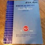 Vintage Rca Type PG-201, 16MM Film Projector Instruction, Service, Parts Manual. Fixed Price $30.00.