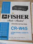 19P/FISHER CR-W45 Cassette Service Manual/original!. Fixed Price $19.95.