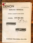 Denon DR-M2 DR-M3 DR-M4 Cassette Deck Service Manual *original*. Fixed Price $24.97.