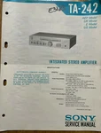 Sony TA-242 Integrated Stereo Amplifier Original Service Manual. Fixed Price $24.94.