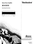 Technics SE-A1010 Amplifier Owners Instruction Manual Reprint. Fixed Price $22.24.