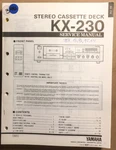Yamaha KX-230 Cassette Service Manual *original*. Fixed Price $24.97.