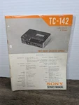 Sony TC-142 3-HEAD Cassette-corder Service Manual Original Paperwork Vintage. Fixed Price $10.79.