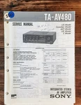 Sony TA-AV480 Amplifier Service Manual *original*. Fixed Price $14.97.