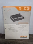 Sony Stereo Cassette Tapecorder TC-137SD Service Manual. Fixed Price $13.49.