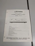Mitsubishi Model DT-35 Stereo Cassette Deck Service Manual D-5285. Fixed Price $64.95.