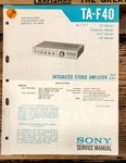 Sony TA-F40 Amplifier Service Manual *original*. Fixed Price $24.97.