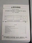 Mitsubishi DT-102/602 Stereo Double Cassette Deck Servicemanual D-5361. Fixed Price $54.95.