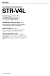Sony STR-V4L Amplifier / Receiver Owners Instruction Manual. Fixed Price $22.24.