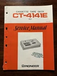 Pioneer CT-4141E Cassette Tape Deck Service Manual Vintage Original Oem. Fixed Price $14.99.