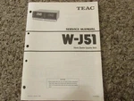 Teac W-J51 Cassette Tape Deck Original Service Repair Manual. Fixed Price $14.94.
