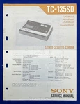 Original Sony TC-135SD / Cassette-corder Service Manual -- #2. Fixed Price $14.95.