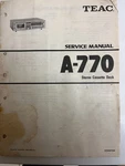 Teac A-770 Stereo Cassette Deck Service Manual Rare Vintage. Fixed Price $26.84.