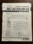 Yamaha AVC-30 Natural Sound Stereo Amplifier Service Manual Original AV-34. Fixed Price $14.99.