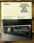 Onkyo TA-2070 Cassette 3 Pg Dealer Brochure *original*. Fixed Price $19.97.