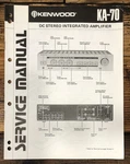 Kenwood KA-70 Amplifier Service Manual *original*. Fixed Price $14.97.