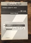 Sharp Model RT-110 Cassette Owners / User Manual *original*. Fixed Price $14.97.