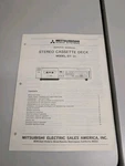 Mitsubishi Model DT-31 Stereo Cassette Deck Service Manual D-5287. Fixed Price $54.95.