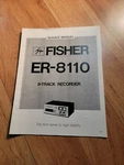 Fisher 8110 Service Manual 8-TRACK Recorder. Fixed Price $24.99.